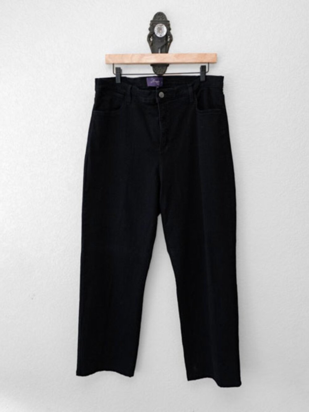NYDJ Black Straight Leg Jeans 18W Lift Tuck Technology Made in USA Plus Size